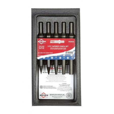 MAYHEW Pneumatic Tapered Punch Set 5 Piece 32022